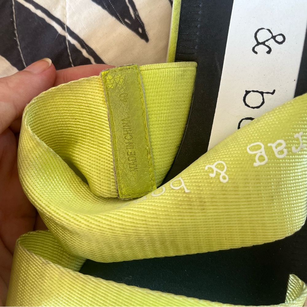 SOLD❤️ RAG & BONE Mila Neon Yellow Acid Green Slide Double Strap Sandal - Picture 11 of 12